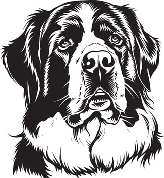 St. Bernard dog clipart, St. Bernard black vector