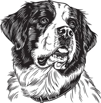 St. Bernard dog clipart, St. Bernard black vector