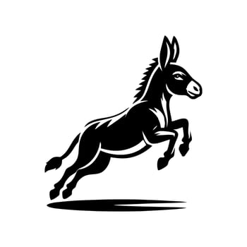 Donkey logo design, donkey design, donkey jumping logo design vector