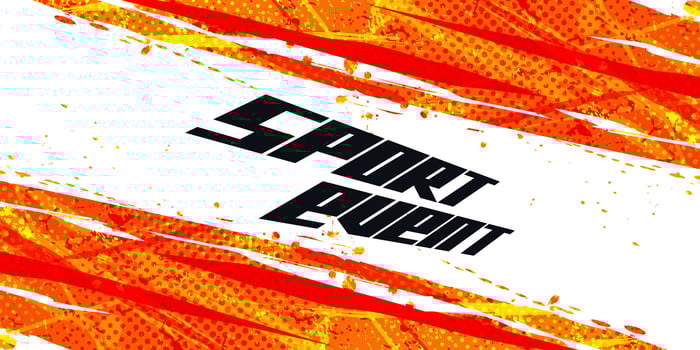 Abstract and Vibrant Sports Background with Orange Brush and Halftone Effect. Grunge Brushstroke Element for Poster or Banner Design vector