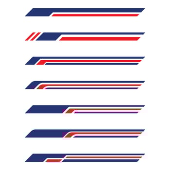 Collection of racing style geometric striped car wrap decals vector
