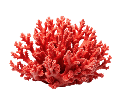 Vibrant red coral growing underwater png