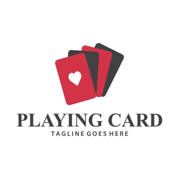 Poker Card Logo Gambling Game Design Simple Symbol Template Design vector