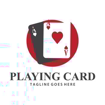 Poker Card Logo Gambling Game Design Simple Symbol Template Design vector