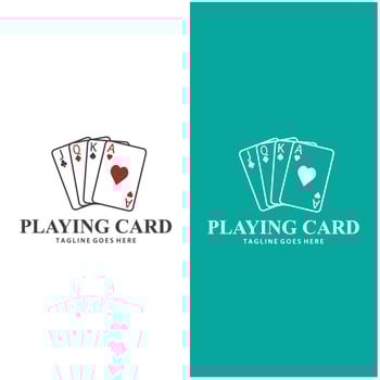 Poker Card Logo Gambling Game Design Simple Symbol Template Design vector