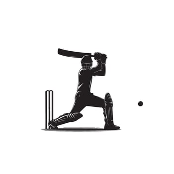 Cricket player silhouette. cricket player batsman different scope silhouette illustration. cricket player logo vector