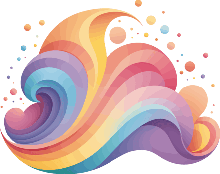 colorful rainbow waves, abstract clipart for baby shower decoration, nursery, summer, imagination, pride month, pastel watercolor, gradient colors, love, celebration, homosexuality, LGBT, sea, shape png
