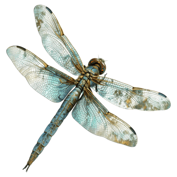 Colorful dragonflies isolated on transparent background png