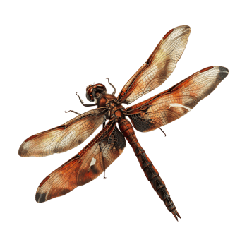 Colorful dragonflies isolated on transparent background png