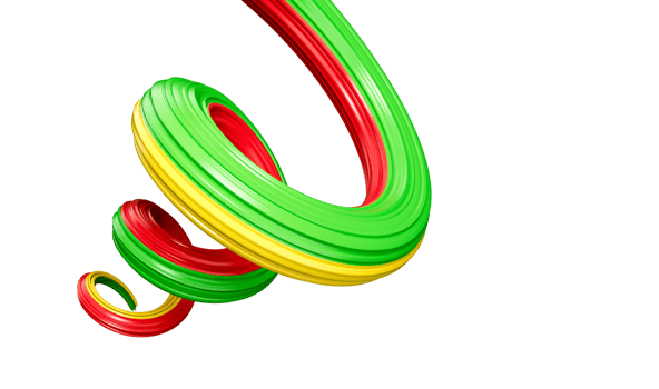 Myanmar Burma flag colors ribbon spiral twisted 3d illustration png