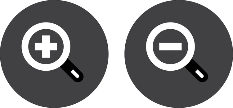 Zoom in zoom out icon symbol sign illustration design vector