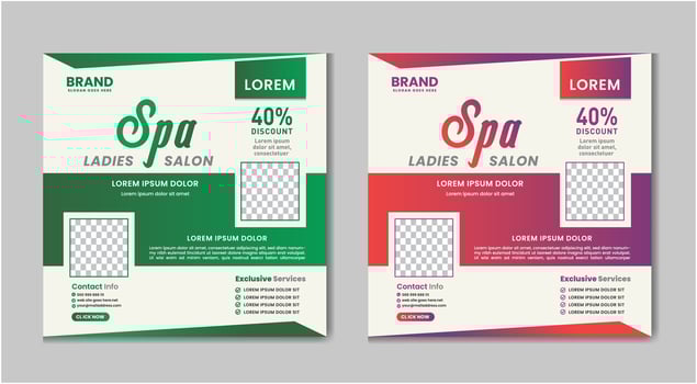 Spa and beauty salon ladies body massage Social Media Post Design Template vector