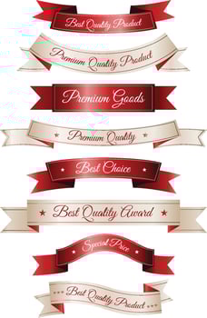 Beautiful Ribbons Banner, Tags and Bows Collection Set Design EPS Template. vector