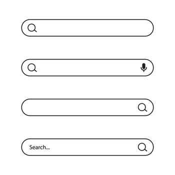 Search bar icon on line style. Browsing web concept vector