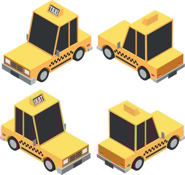 isometric taxi illustration vector