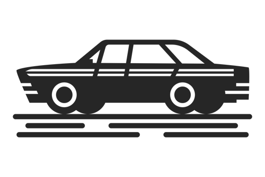 black classic sedan car icon png