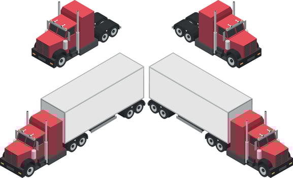 isometric heavy truck vector
