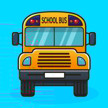 Cute cartoon school bus. illustration. vector