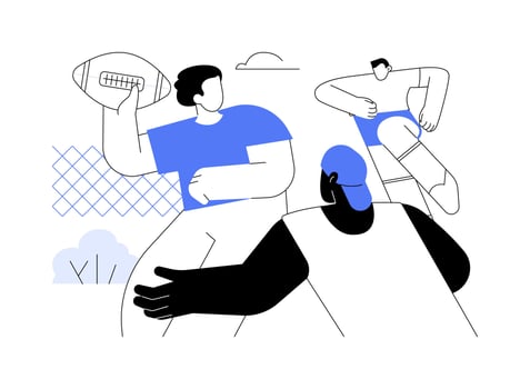 Football court isolated cartoon illustrations. vector