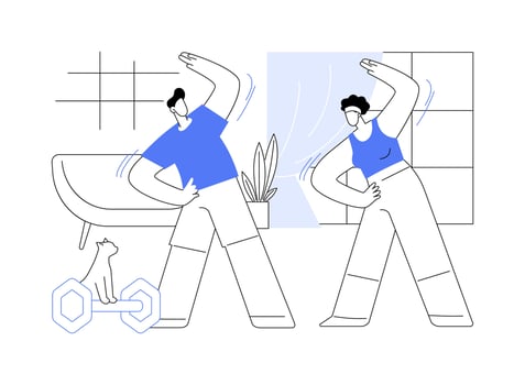 Fitness couple isolated cartoon illustrations. vector