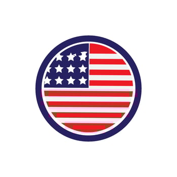 American flag icon vector