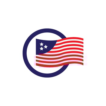 American flag icon vector