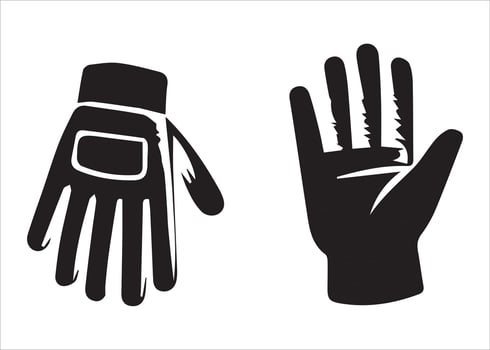 hands up down silhouette icon illustration vector
