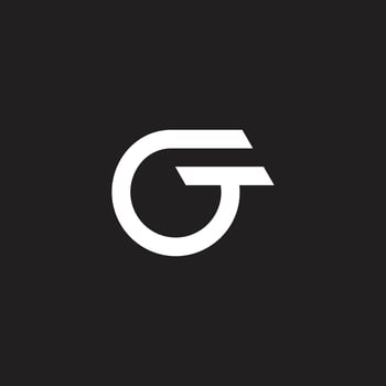 letter gt loop circle geometric logo vector