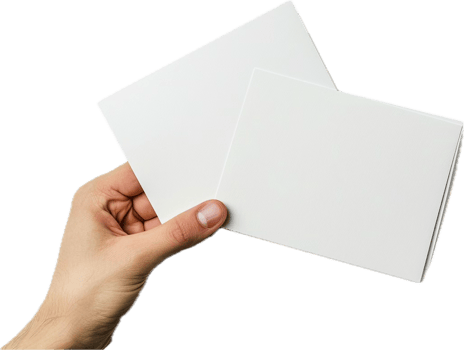 Hand Holding Blank White Card. png