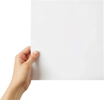 Hand Holding Blank White Paper Sheet. png