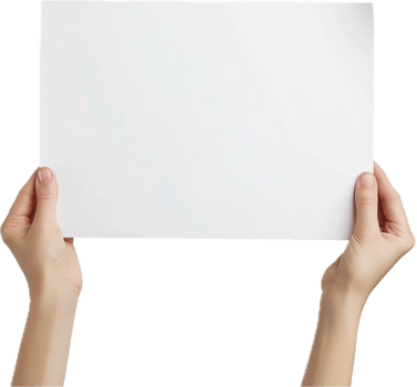 Hand Holding Blank White Paper Sheet. png