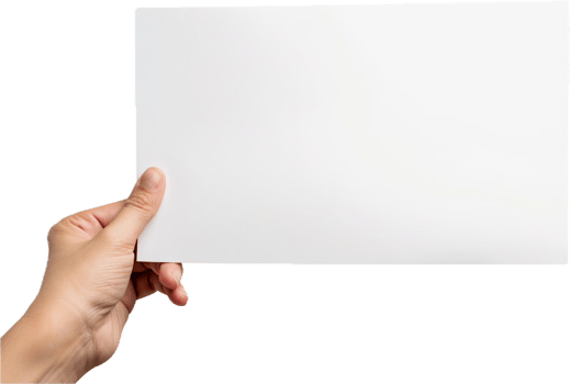 Hand Holding Blank White Paper Sheet. png