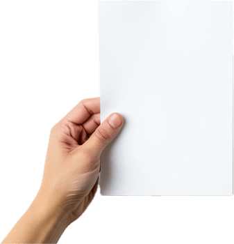 Hand Holding Blank White Paper Sheet. png