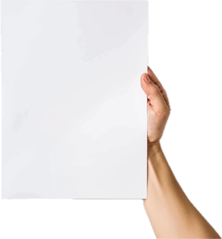 Hand Holding Blank White Paper Sheet. png