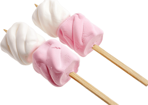 Close-up of Marshmallows on Sticks. png