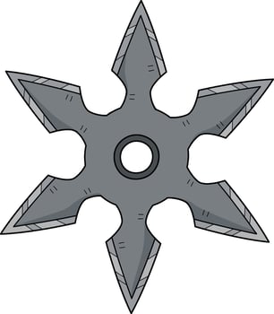 Ninja Shuriken Cartoon Colored Clipart vector