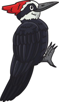 Woodpecker Bird Cartoon Colored Clipart vector