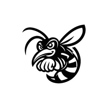 Mosquito Animal black silhouette with white color background vector