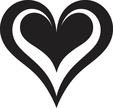 Chic Decorative Modern Heart Abstract Love Symbol Stylish Black Heart vector