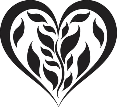 Chic Decorative Sophisticated Black Abstract Heart Abstract Love Symbol Contemporary Decorative vector