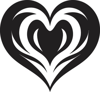 Graceful Heart Symbol Contemporary Decorative Elegant Heart Silhouette Abstract Element vector