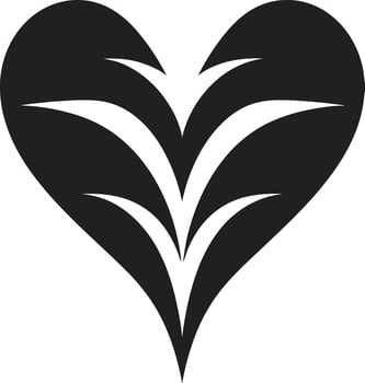Intricate Heart Silhouette Minimalistic Black Graphic with Abstract Elements Stylish Minimalist Heart Graceful Black Graphic with Decorative Flourishes vector