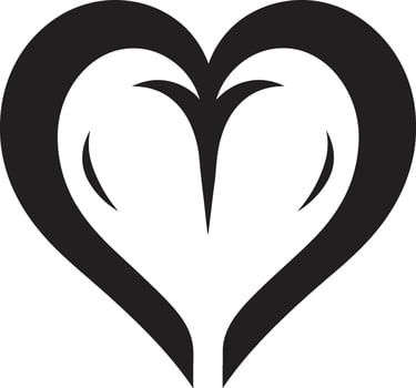 Stylish Heart Modern Abstract Chic Black Heart Minimalist Decorative Element vector
