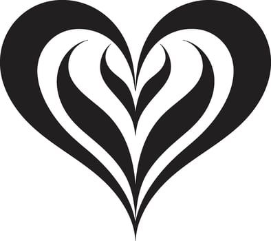 Classy Heart Emblem Minimal Decorative Sleek Black Heart Symbol Abstract Element vector