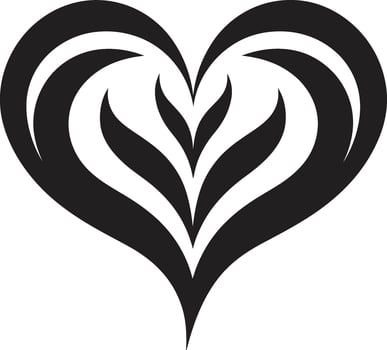 Artistic Heart Elegant Decorative Symbol Modern Heart Silhouette Minimalist vector