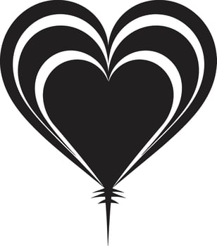Nocturnal Noir Stylish Black Heart Shape Art Eclipse of Emotion Minimalistic Black Heart vector
