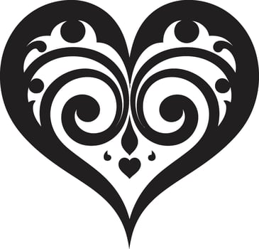 Ebony Embrace Refined of Black Heart Noir Nectar Sleek Abstract Black Heart vector
