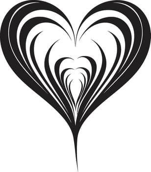 Obsidian Overture Refined Abstract Black Heart Gothic Grace Sophisticated of Black Heart vector