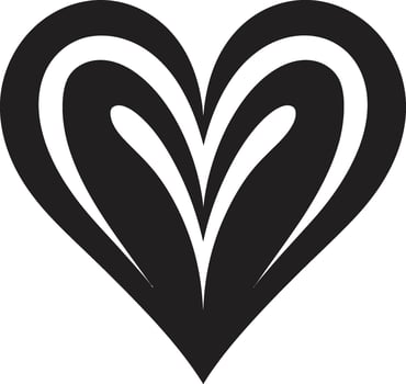 Classy Heart Symbol Stylish Decorative Sleek Black Heart Modern Element vector