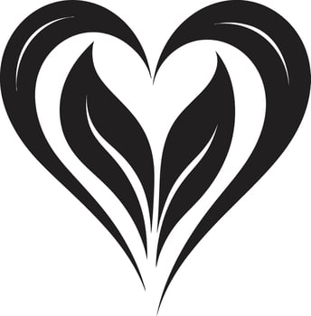 Stylish Heart Symbol Abstract Love Element Chic Black Heart Sleek Decorative Shape vector
